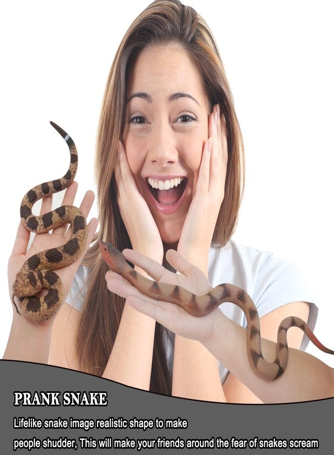 Gelabur 2Pcs Fake Snakes Prank, Soft Rubber Snake Realistic Keep Birds Away, Fake Snakes Toy - Life-Like Snake Figurine for Pranks, Halloween Decorations, and Educational Purposes - Image 3
